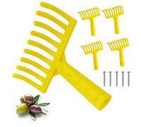 Crisalide® - 5x Râteau Peigne pour Olives, 9 Dents en Plastique, Attachement Conique pour Manche Universel, en Plastique Jaune PROFESSIONNEL