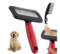 Crisalide - Brosse à carder pour chiens et chats - Poils moyens et longs - Fils en acier inoxydable - Poignée antidérapante - Peigne incluse - 3 tailles S M L (S)