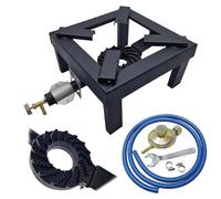 Crisalide® - Réchaud à gaz d'extérieur, en fonte, 4 pieds, super résistant, adapté à tous les types de casseroles, brûleur en fonte avec régulateur, allumage rapide, noir (40 x 40)