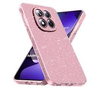 crisant Coque Compatible avec Xiaomi Redmi Note 15 4G/5G / Poco M8 5G, Housse Souple et Transparent, Étui Anti Empreintes et Paillettes - Rose