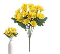 Crisantemos Artificiales Para Exterior | Flores Artificiales Resistentes A Los Rayos UV | Plantas Falsas Antidesvanecimiento Con Hojas De Eucalipto Para Jardín, Porche, Cementerio, Patio, Ventana O En