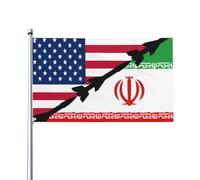 Crise Entre Les États-Unis Et L'Iran Drapeau Résistant Aux Intempéries Drapeau De Jardin Couleurs Vives Bannière Pour Bar Célébrations Pelouse Maison 90X150Cm