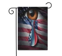 Crise Sociale Américaine Et Violence Liée Au Deuil Aux États-Unis Bannière Résistant Aux Intempéries Drapeau De Jardin Double Face Garden Flag Pour Bar Célébrations Cour 30X45Cm