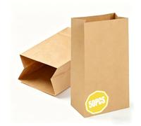 Crisgus 50 Petits Sachets Kraft Marron 12 x 7 x 21,5 cm Alimentaires | Sachets Papier pour Tartines DIY pour Anniversaires Communions Confirmations Mariages Bonbons et Cadeaux Emballés(