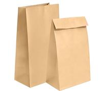 Crisgus 50 Pièces Petits Sachets en Papier Kraft Marron Sachets pour Tartines DIY pour Anniversaires Communions Confirmations Mariages Bonbons et Cadeaux Emballés(12 x 7 x 21,5 cm)