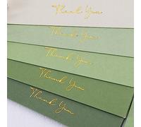 Crisky Lot de 50 cartes de remerciement vert sauge avec enveloppes et autocollants, pour fête prénuptiale, remise de diplôme, petite entreprise, mariage, fête prénatale, anniversaire, notes funéraires