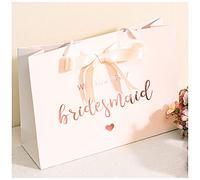 Crisky Lot de 6 sacs cadeaux « Will You Be My Bridesmaid » - Or rose - Pour demoiselle d'honneur et 1 demoiselle d'honneur