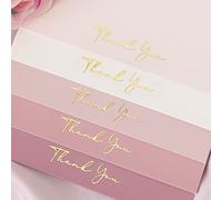 Crisky Shade of Dusty Rose Lot de 50 cartes de remerciement avec enveloppes artisanales et autocollants, cartes de vœux imprimables en vrac pour anniversaire, fête prénatale, fête prénuptiale,