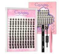 Crislashes Manga Lashes 120pcs, kit extension cils mélange de cils en touffes de 10 à 18 mm pour un usage quotidien et les fêtes, faux cils avec bond&seal et pince à épiler extension cils (FD-A)-V02