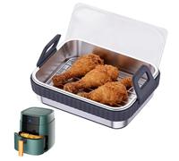 Crisp Roast Basket, Air Fry Cooking System Kit, Food Grade High Temp Resistant Tray, Lid Covered Roasting Pan Accessory, Even Heat Circulation Design Build, Home Restaurant Baking Use