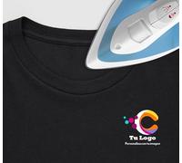 CrisPhy 20 étiquettes avec votre logo personnalisé pour vêtements, différentes tailles, logo pour vêtements de travail, logo personnalisé, thermocollant