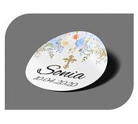 CrisPhy Autocollants vintages personnalisables avec le prénom et la date pour invitations à un mariage, un baptême, une communion, des fiançailles, un anniversaire, Noël et autres réceptions.