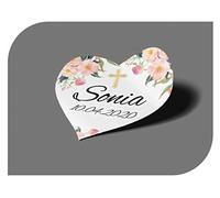 CrisPhy Autocollants vintages personnalisables avec le prénom et la date pour invitations à un mariage, un baptême, une communion, des fiançailles, un anniversaire, Noël et autres réceptions.