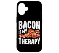 Crispy Mood Booster Bacon Is My Therapy Design Coque pour iPhone 16