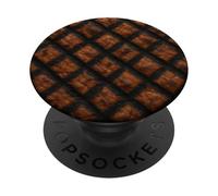 Criss-Cross Grill Marks Seared Meat Close-Up Print PopSockets PopGrip Adhésif