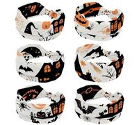 Criss Cross Turban Plain Headwrap Yoga Workout Vintage Accessoires pour cheveux, mignon vecteur ensemble avec des illustrations d'Halloween 1_53