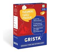 CRISTA Poudre de piment cachemire | Poudre Laal Mirch aux huiles naturelles | Zéro ajout de couleurs, de remplissage, d'additifs et de conservateurs | Qualité épicée douce | Couleur rouge vif | 100 g