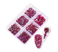 Cristal à ongles professionnel Taille mixte Dos plat pour décoration d'ongles brillante Accessoires avec un coffret de rangement