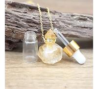 Cristal Brut Faites des bijoux vous-même quartz naturel pierre brute flacons d'huile essentielle pendentif collier rau cristal citrines bouteille de parfum mode femmes bijoux qc1113 geman pendentif (