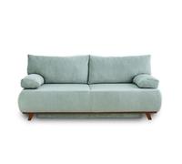 Cristal - canapé 3 places - convertible avec coffre - en velours côtelé - Bleu