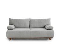 Cristal - canapé 3 places - convertible avec coffre - en velours côtelé - Gris clair