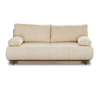 Cristal - canapé 3 places - convertible avec coffre - en velours côtelé grosses côtes - Beige