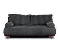 Cristal - canapé 3 places - convertible avec coffre - en velours côtelé grosses côtes - Gris Anthracite