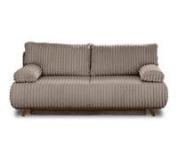 Cristal - canapé 3 places - convertible avec coffre - en velours côtelé grosses côtes - Taupe Taupe G
