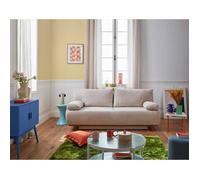 Cristal - canapé 3 places - convertible avec coffre - en velours texturé - Beige Beige