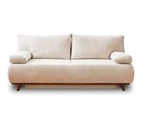 Cristal - canapé 3 places - convertible avec coffre - en velours texturé - Beige Beige