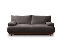 Cristal - canapé 3 places - convertible avec coffre - en velours texturé - Gris foncé