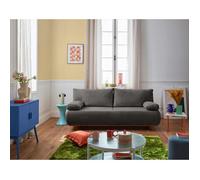 Cristal - canapé 3 places - convertible avec coffre - en velours texturé - Gris foncé