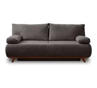 Cristal - canapé 3 places - convertible avec coffre - en velours texturé - Gris foncé