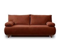 Cristal - canapé 3 places - convertible avec coffre - en velours texturé - Terracotta Terracotta G