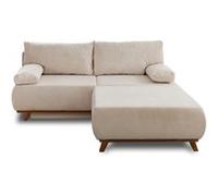 Cristal - canapé 3 places - convertible avec coffre et grand pouf - en velours côtelé - Beige Beige G