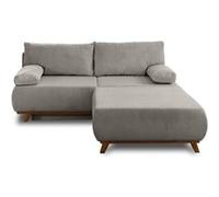 Cristal - canapé 3 places - convertible avec coffre et grand pouf - en velours côtelé - Gris clair