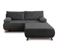 Cristal - canapé 3 places - convertible avec coffre et grand pouf - en velours côtelé - Gris foncé Gris foncé G