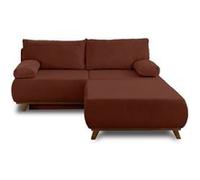 Cristal - canapé 3 places - convertible avec coffre et grand pouf - en velours côtelé - Terracotta Terracotta G