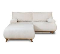 Cristal - canapé 3 places - convertible avec coffre et grand pouf - en velours texturé - Beige Beige
