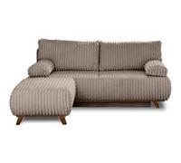 Cristal - canapé 3 places - convertible avec coffre et pouf - en velours côtelé grosses côtes