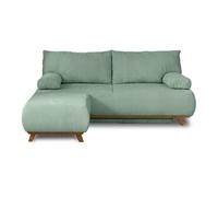 Best mobilier Canapé Cristal 3 places convertible avec coffre et pouf velours texturé Bleu