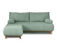 Cristal - canapé 3 places - convertible avec coffre et pouf - en velours texturé - Bleu Bleu G