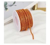 Cristal Chaîne Rouleau 2mm-4mm Glass Rhinestone Chain Trim with Colorful Bottom Sewing Strass Cup Chain Crystal Banding Glue on Rhinestone Trim(Topaz,5YARDS_SS6-2MM)