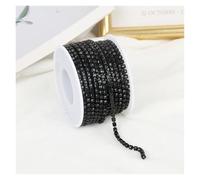 Cristal Chaîne Rouleau 2mm-4mm Glass Rhinestone Chain Trim with Colorful Bottom Sewing Strass Cup Chain Crystal Banding Glue on Rhinestone Trim(Black,10YARDS_SS16-4MM)