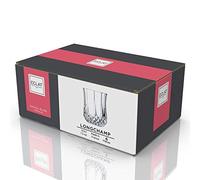 CRISTAL D'ARQUES Éclat Paris - Collection Longchamp - 6 Gobelets 4,5cl en Kwarx - Brillance, Transparence et Haute Résistance - Moulures Iconiques - Fabriqués en France