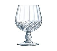 CRISTAL D'ARQUES Éclat Paris - Collection Longchamp - 6 Verres à Cognac 32cl en Kwarx - Brillance, Transparence et Haute Résistance - Moulures Iconiques - Fabriqués en France