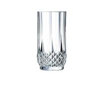 Cristal d'Arques Paris - Collection Longchamp - 6 Verres Hauts 28cl en Kwarx - Brillance, Transparence et Haute Résistance - Moulures Iconiques - Fabriqués en France
