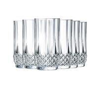 6 verres à eau vintage 28cl Longchamp - Cristal d'Arques - Verre ultra transparent au design vintage Cristal d'Arques