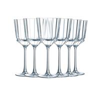 Cristal d'Arques Paris - Collection Macassar - 6 Verres à pied 25 cl - Brillance, Transparence et Haute Résistance - Fabriqués en France - Emballage renforcé, adapté à la vente en ligne