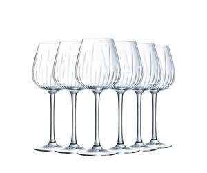Cristal d'Arques Paris - Collection Swirly - 6 Verres à pied 35cl - Fabriquées en France - Emballage renforcé